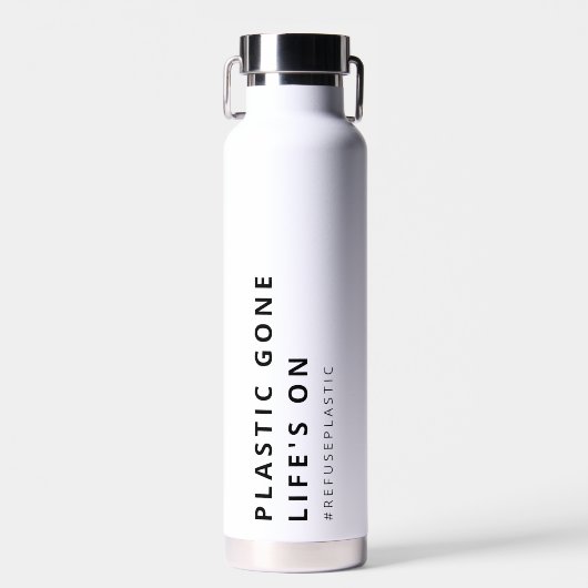 プラスティック行った、生命の惑星の海救亀上の ウォーターボトル (正面)