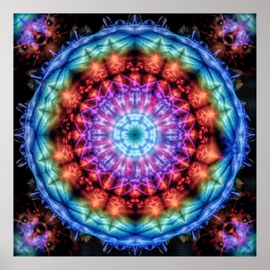 プラスマゴリアサイケデリック絞り染めマンダラ ポスター (正面)