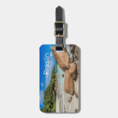 プラスリンセーシェルズアイランドアンセラツィオビーチギフト ラゲッジタグ (正面縦)