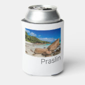 プラスリンセーシェルズアイランドアンセラツィオビーチギフト 缶クーラー (缶裏面)