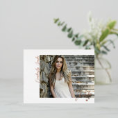 プラス感謝していハートグラードフォトフォイルはがき 箔招待状ポストカード (立ち正面)