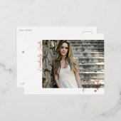 プラス感謝していハートグラードフォトフォイルはがき 箔招待状ポストカード (正面/裏面)