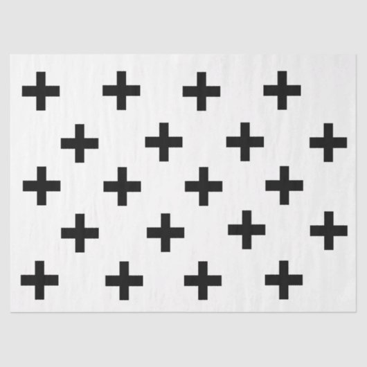 プラス符号プリントモダンティッシュペーパー 薄葉紙 (正面)