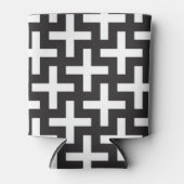 プラス記号で作られたb&wパターン 缶クーラー (正面)