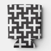 プラス記号で作られたb&wパターン 缶クーラー (裏面)