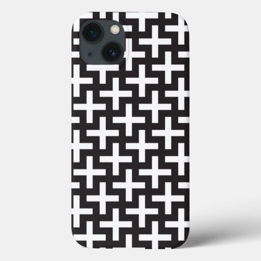 プラス記号で作られたb&wパターン Case-Mate iPhoneケース (裏面)