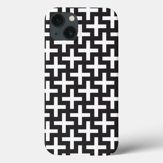 プラス記号で作られたb&wパターン Case-Mate iPhoneケース (裏面)