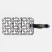 プラス記号で作成された白黒パターン ラゲッジタグ (裏面横)