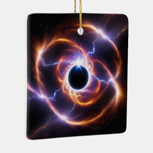 プラズマのフレアと明るさのあるブラックホール セラミックオーナメント (右)