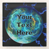 プラズマ電気 ガラスコースター (正面)