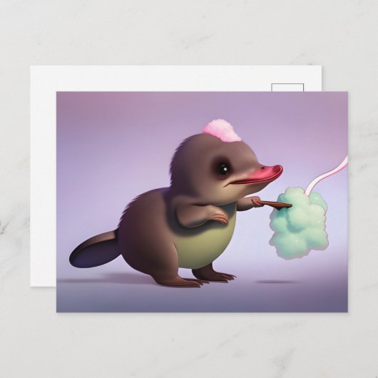 プラタイプスとコットンキャンディ、ポストクロッシング ポストカード (正面/裏面)