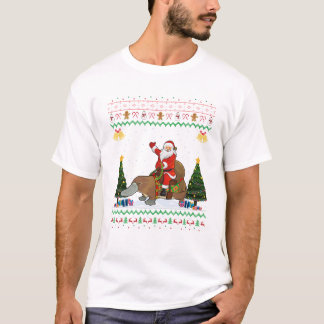 プラタイプス醜いクリスマスギフトサンタライディングプラティプスチ Tシャツ