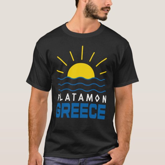 プラタモンギリシャインアンドシーメンズブラック Tシャツ (正面)