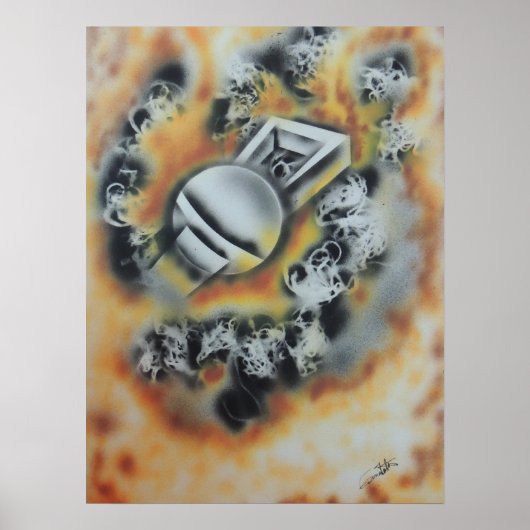 プラタ – 珍しいエアブラシデザインポスター ポスター (正面)