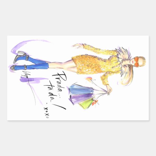 プラダ・タ・ダ! 長方形シール (正面)