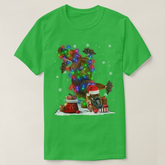 プラチおもしろいプスツリークリスマスライトクリスマスパジャマM Tシャツ (デザイン正面)
