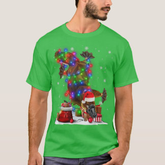 プラチおもしろいプスツリークリスマスライトクリスマスパジャマM Tシャツ