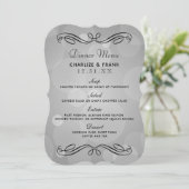 プラチエレガントナグレーとブラック結婚のディナー メニュー (スタンド正面)