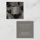 プラチエレガントナパーム模様(モノグラム付) スクエア名刺 (正面/裏面)