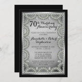 プラチナとダイヤモンド 70周年記念結婚パーティー 招待状 (正面/裏面)