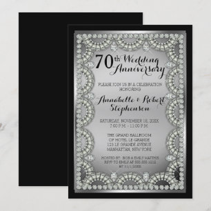 プラチナとダイヤモンド 70周年記念結婚パーティー 招待状