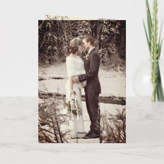 プラチナインフィニティシンボルモノグラム結婚写真 サンキューカード (裏面)