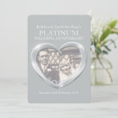 プラチナウェディングハート写真周年記念招待状 招待状 (スタンド正面)