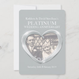 プラチナウェディングハート写真周年記念招待状 招待状