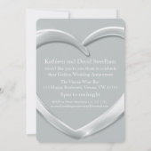 プラチナウェディングハート写真 70周年パーティー招待 招待状 (裏面)