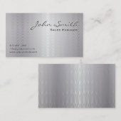 プラチナウェーブパターンメタルルック名刺 名刺 (正面/裏面)