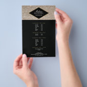 プラチナグリッターとグラマー美しいサロンフライヤー チラシ (ハンドル)