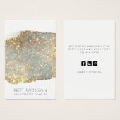 プラチナグリッターイヤリングジュエリーディスプレイカード (正面&裏面)