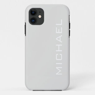 プラチナグレイ無地のカラー ミニマリスト名 iPhone 11 ケース