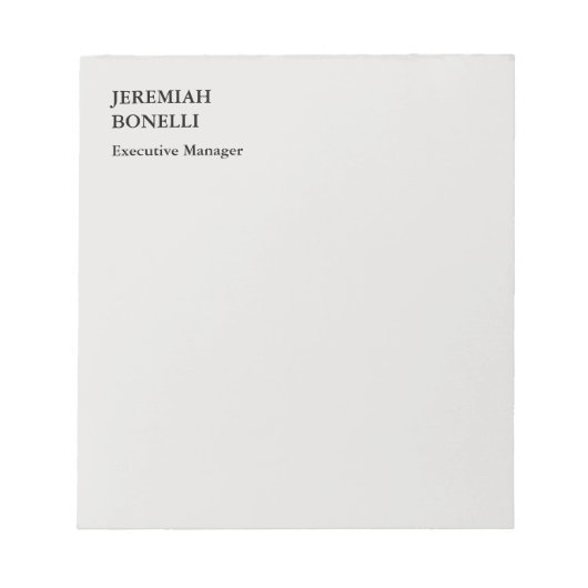 プラチナグレー ミニマリスト モダン ノートパッド (正面)