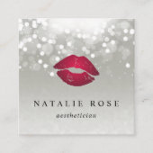 プラチナグローエステティシャンまたはメイクアップアーティスト スクエア名刺 (正面)