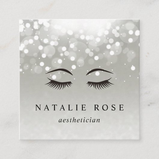 プラチナグローエステティシャン スクエア名刺 (正面)