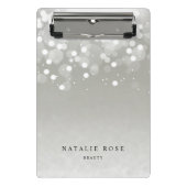 プラチナグローパーソナライズされた ミニクリップボード (正面)