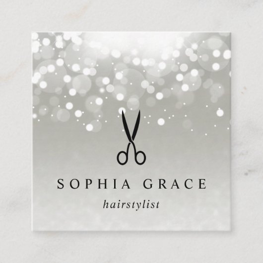 プラチナグローヘアスタイリスト スクエア名刺 (正面)