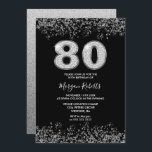 プラチナシルバーメンス女性80thバースデーパーティー 招待状<br><div class="desc">プラチナシルバーメンス女性80thバースデーパーティー招待美しいフェイク金ゴールドグリッター紙吹雪招待状。ニッチとネストストアでコレクションをマッチング。デザイン提供：スタジオデンマーク</div>