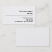 プラチナシンプルム・プレーン・マネージャ・ビジネス・カード 名刺 (正面/裏面)