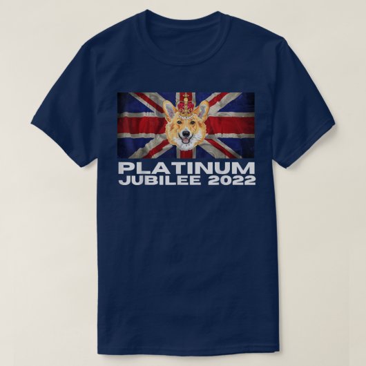 プラチナジュビリーかわいいコーギ70周年 Tシャツ (デザイン正面)