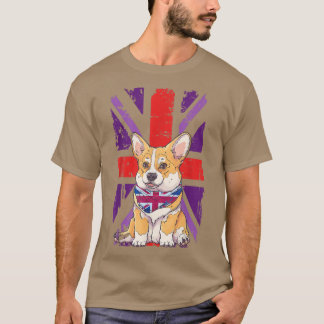 プラチナジュビリーコーギパピー2022とユニオンジャックのための Tシャツ