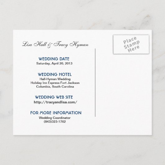 プラチナセーブ・ザ・デート案内はがき 案内ポストカード (裏面)