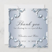 プラチナダイヤスタイリッシュンクラシックズフォーマル結婚ズ サンキューカード (裏面)