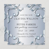 プラチナダイヤスタイリッシュンクラシックズフォーマル結婚ズ セーブザデート (正面/裏面)