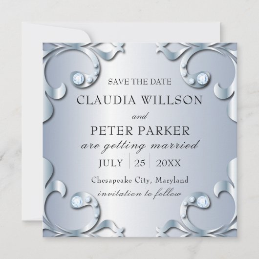 プラチナダイヤスタイリッシュンクラシックズフォーマル結婚ズ セーブザデート (正面)