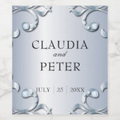 プラチナダイヤスタイリッシュンクラシックズフォーマル結婚ズ ワインラベル (シングルラベル)