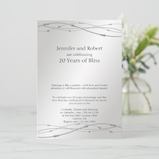 プラチナドット 20周年結婚記念日 招待状 (スタンド正面)