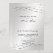 プラチナドット 20周年結婚記念日 招待状 (正面/裏面)