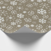 プラチナバックの手描き雪の吹雪 ラッピングペーパー (角)